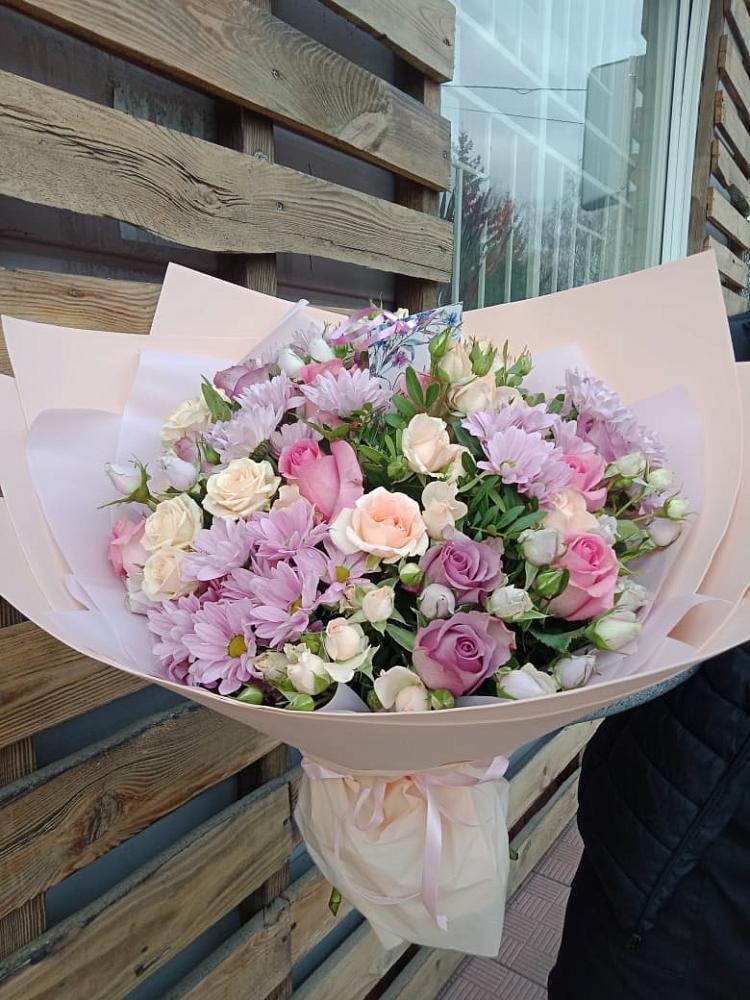 Букет фея в Лесной Поляне Букет цветов из: Розы и Хризантемы в Лесной Поляне